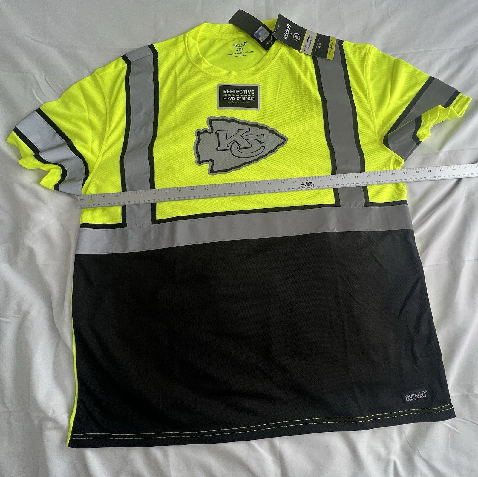 NFL Kansas City Chiefs Hi-Vis Safety T-Shirt 2XL ANSI Class 2 Reflective gallery
