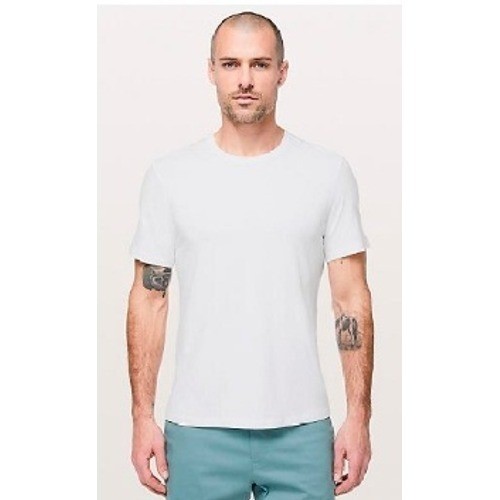 White Bamboo Cotton Blend Short Sleeve Crewneck T-Shirt Mens Large UPF 50+ gallery