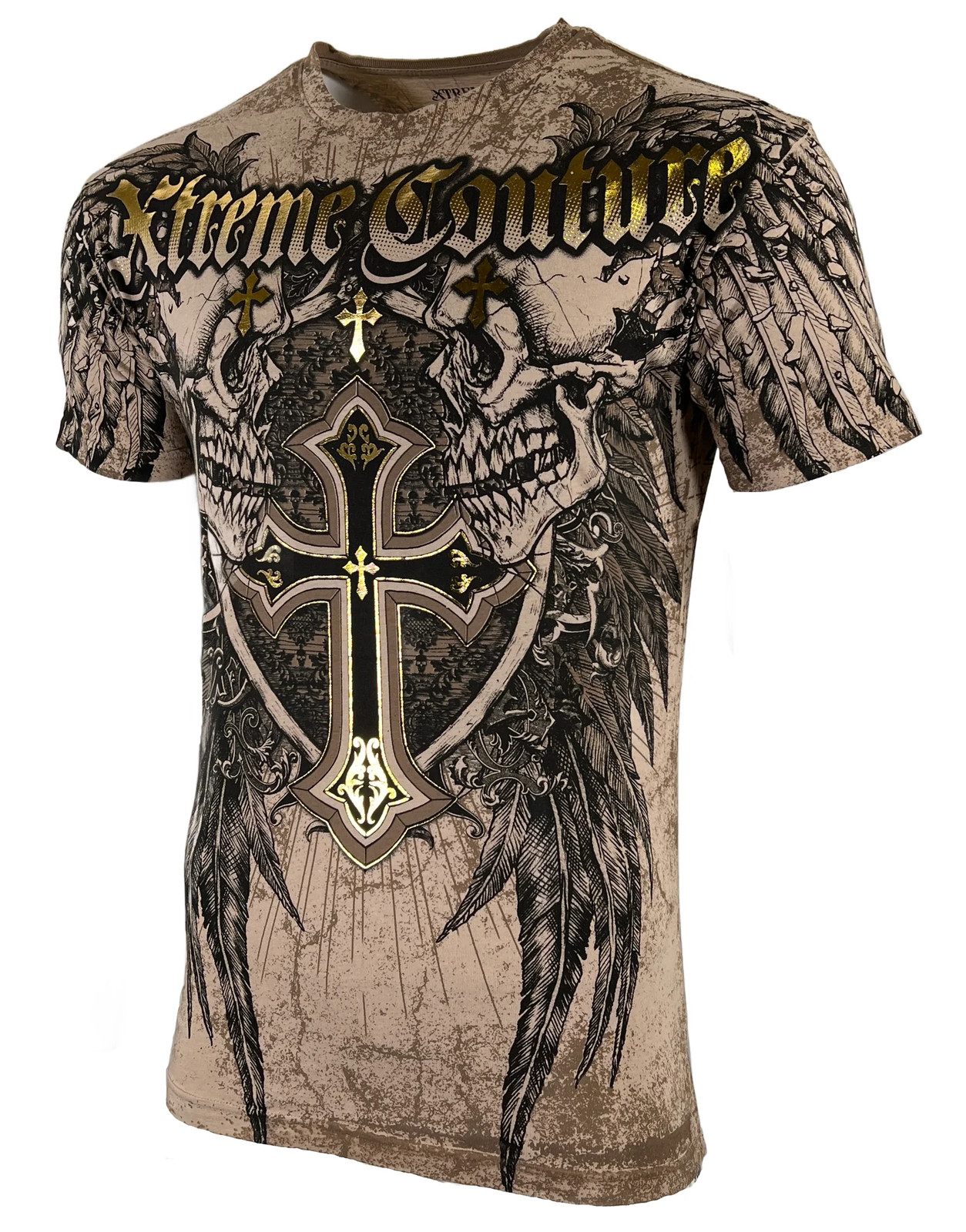 Xtreme Couture By Affliction Men's T-Shirt INHUMAN SKULLS Biker Sand S-5XL gallery