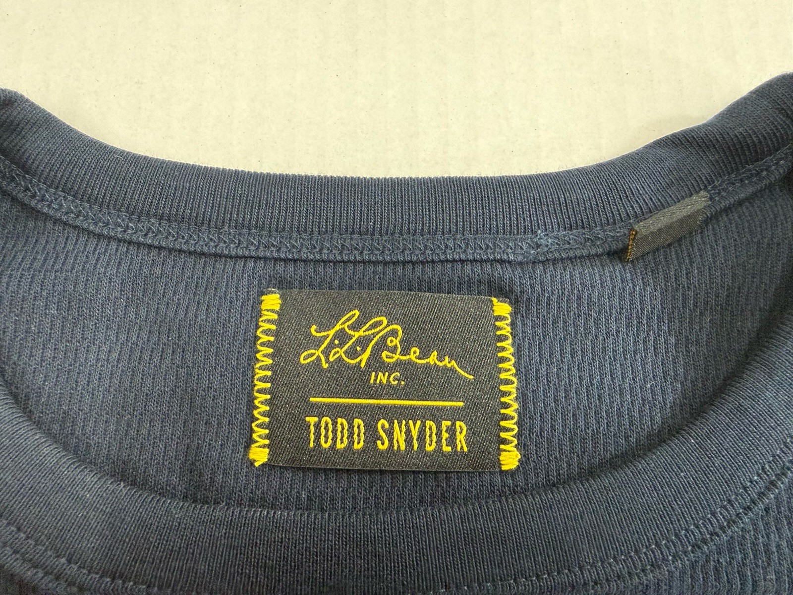 L.L. Bean x Todd Snyder Mens Large Navy Waffle Knit Thermal Long Sleeve Shirt gallery