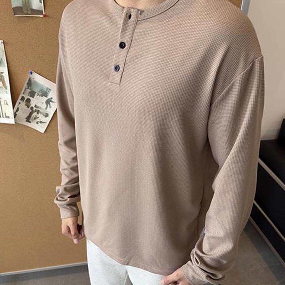 Men Casual Long Sleeve Training Top for Sports Fitness and Solid Color gallery