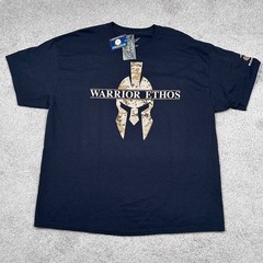 7.62 Design Marines Warrior Ethos Spartan Helmet Camo Graphic T Shirt 2X