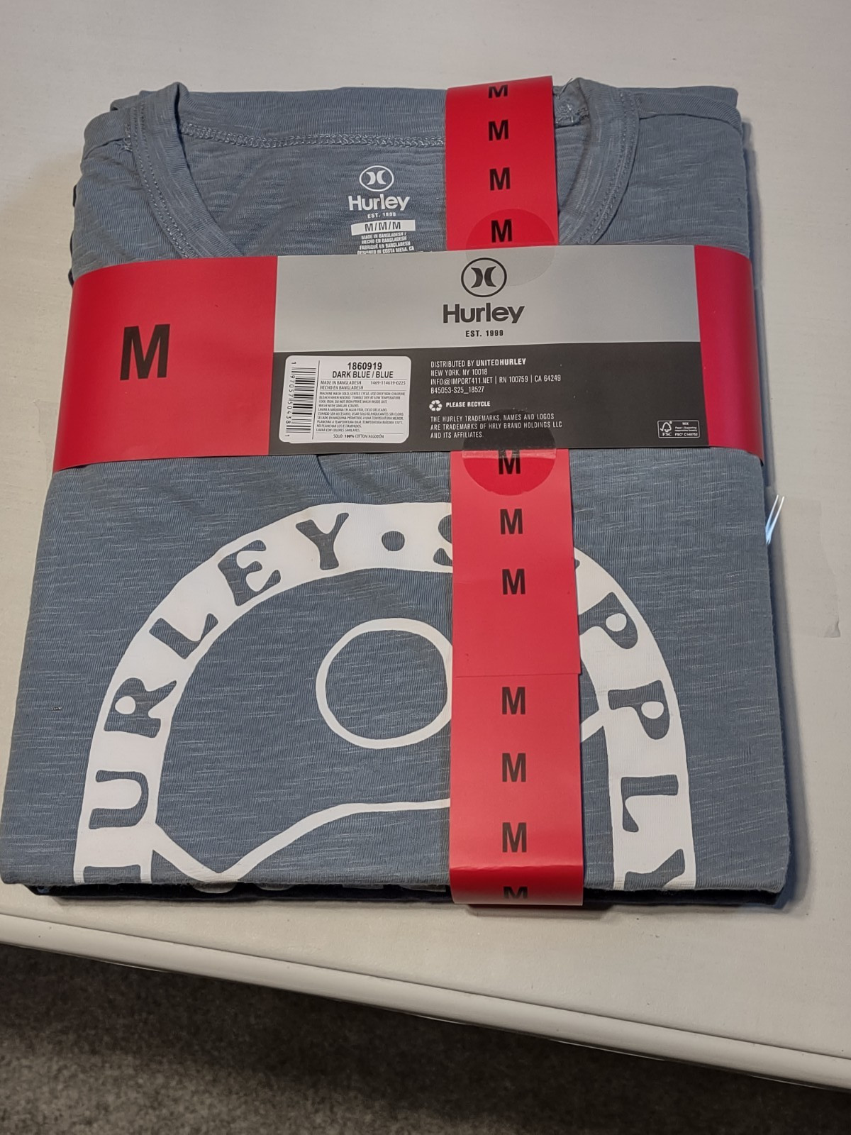 NWT - Hurley - 2 Pack Men's Graphic Tees - Dark & Light Blue - Medium gallery