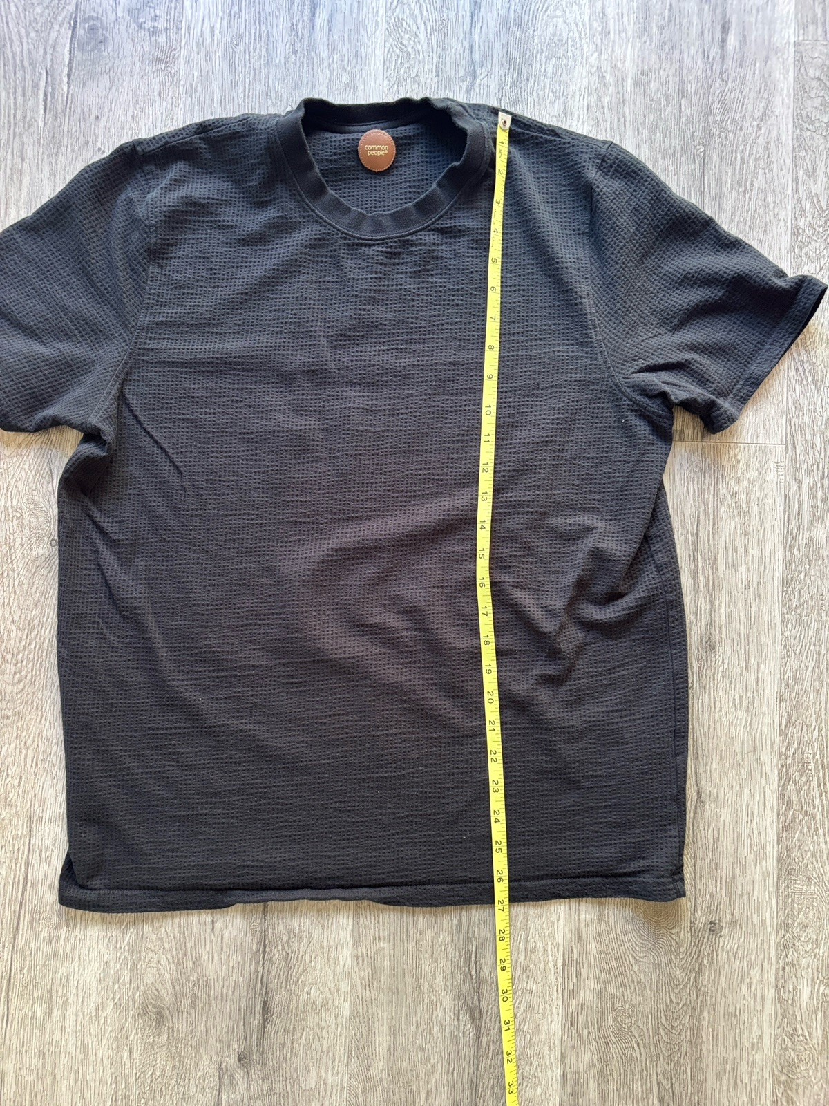 Common People Textured Waffle Shirt Mens XL Black Short Sleeve T Shirt gallery
