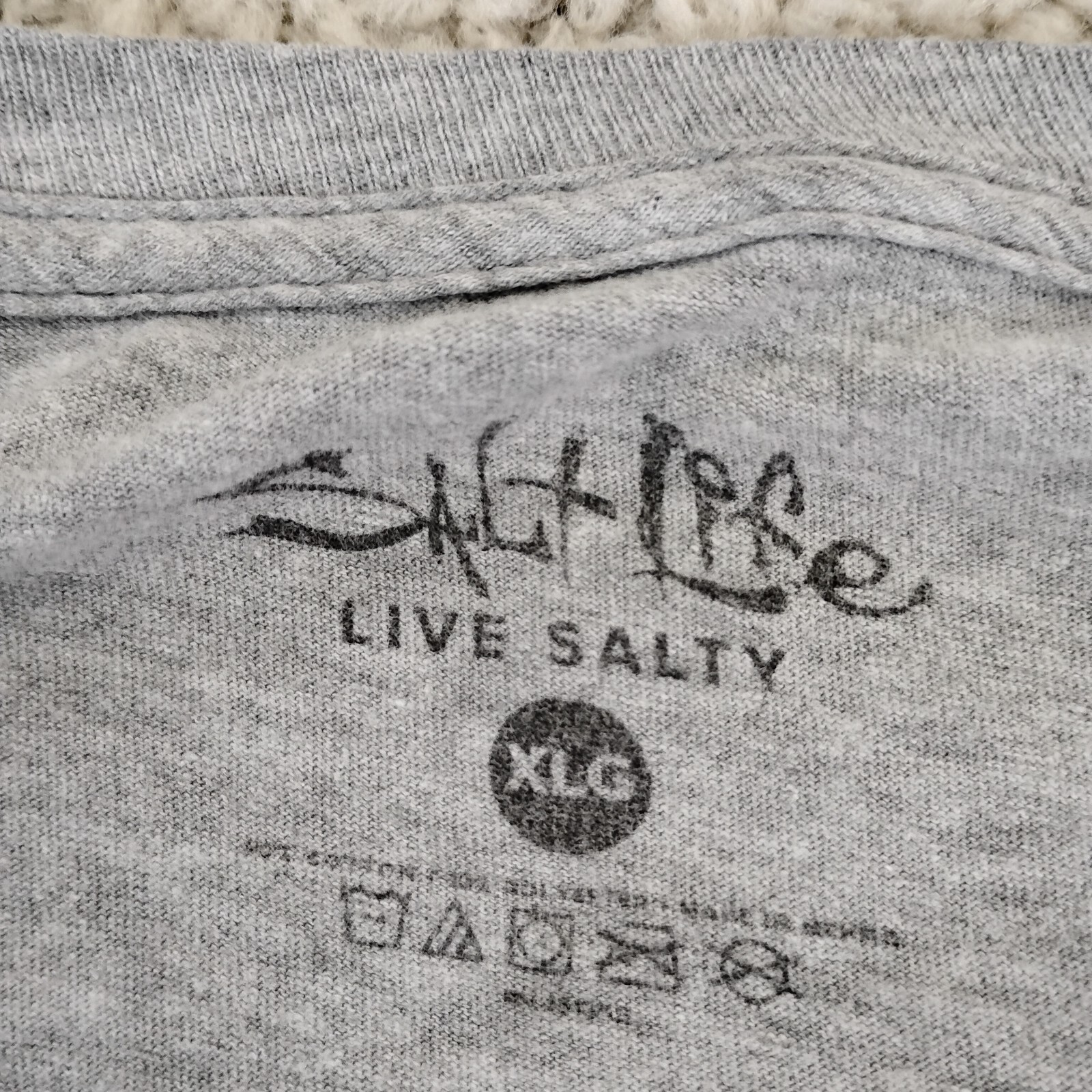 Salt Life Shirt Mens XLG Gray Fish Surf Dive Crew Fishing Beach Outdoor Travel A gallery
