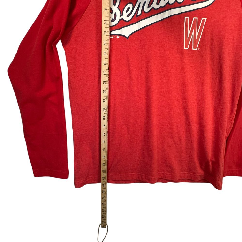 Majestic Washington Senators MLB Baseball Lightweight Hooded Raglan T-Shirt L gallery