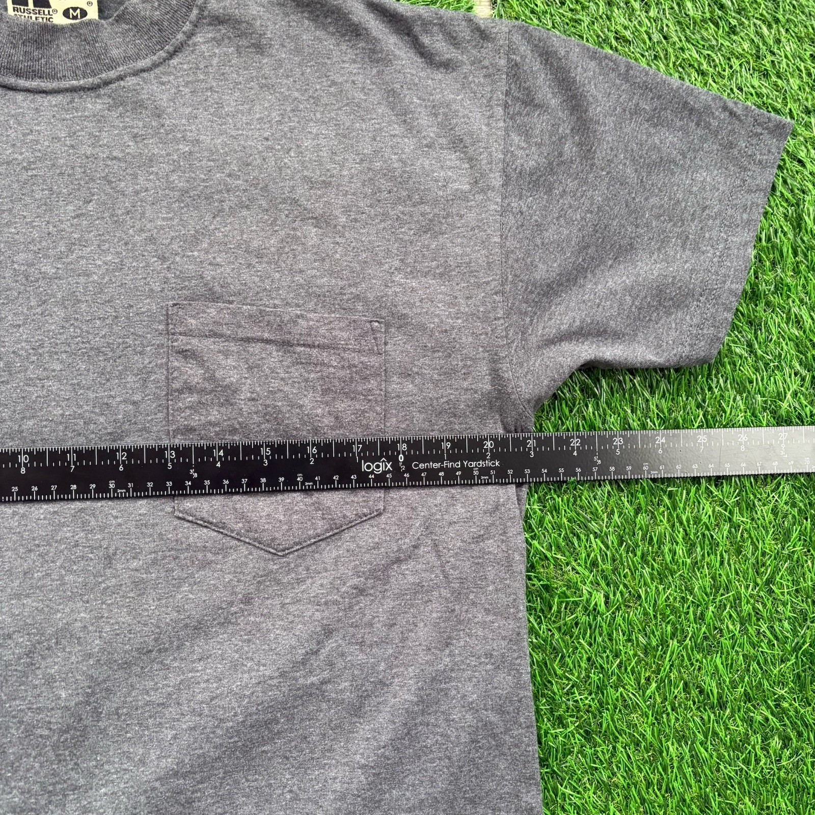 VTG 90’s Russell Athletic Pro Cotton Heavyweight Pocket Tee Blank Gray Men’s M gallery