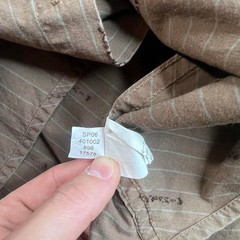 Vintage Oakley Logo Print Button Up Shirt Brown Stripe Y2K Mens Large Skate