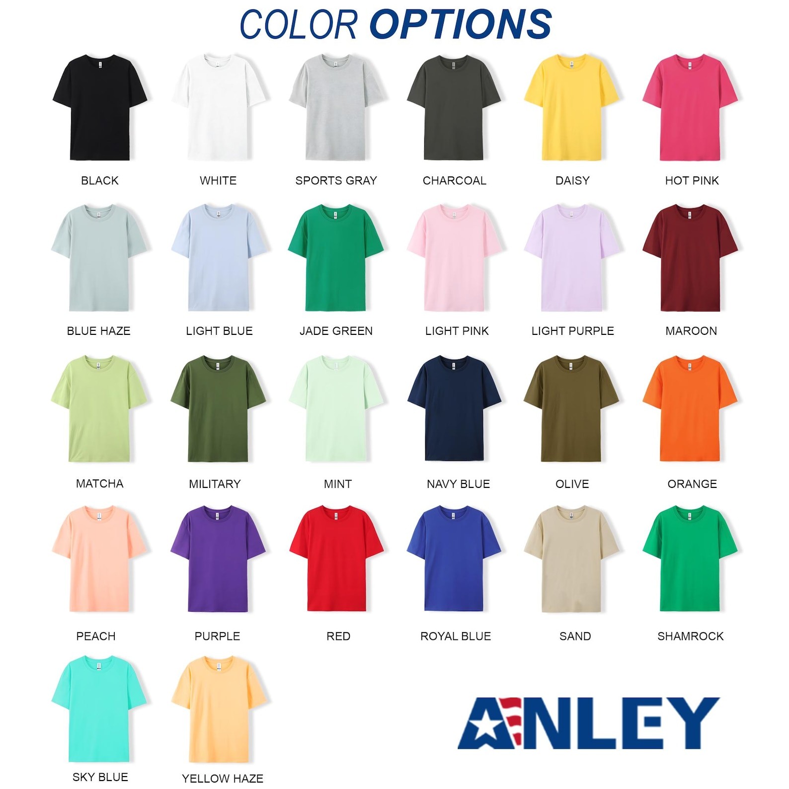Anley Personalized T-Shirts 100% Cotton Custom Unisex Logo Tee Customized Shirts gallery
