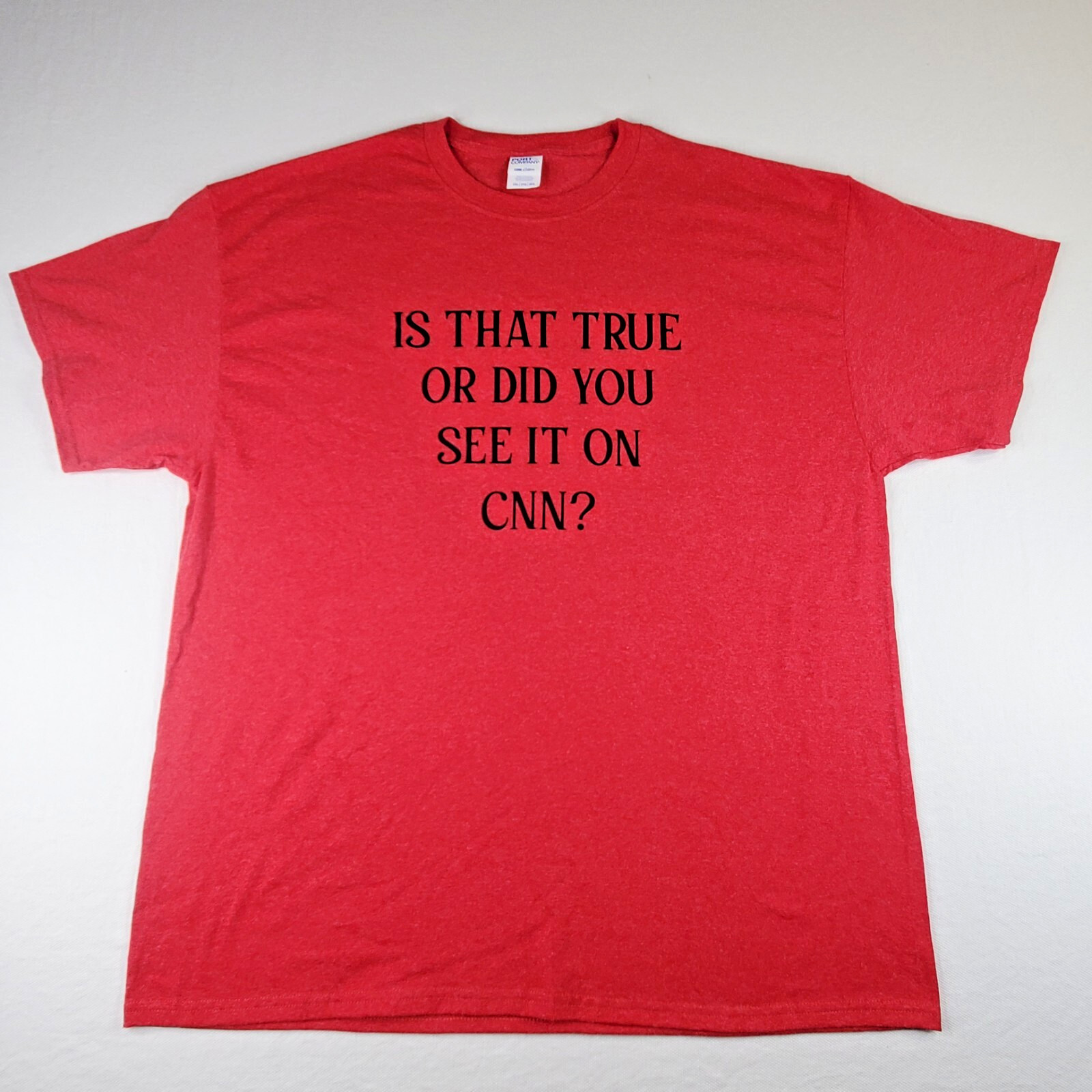 Funny Fake News Shirt Mens 2XL Red Short Sleeve Soft Cotton Is That True or CNN gallery