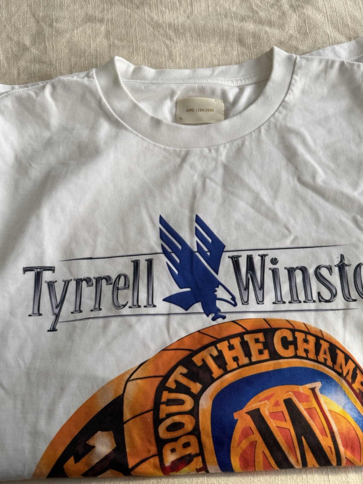 Aime Leon Dore ALD Tyrrell Winston Bigger Than The Pope White Tee T Shirt XLarge gallery