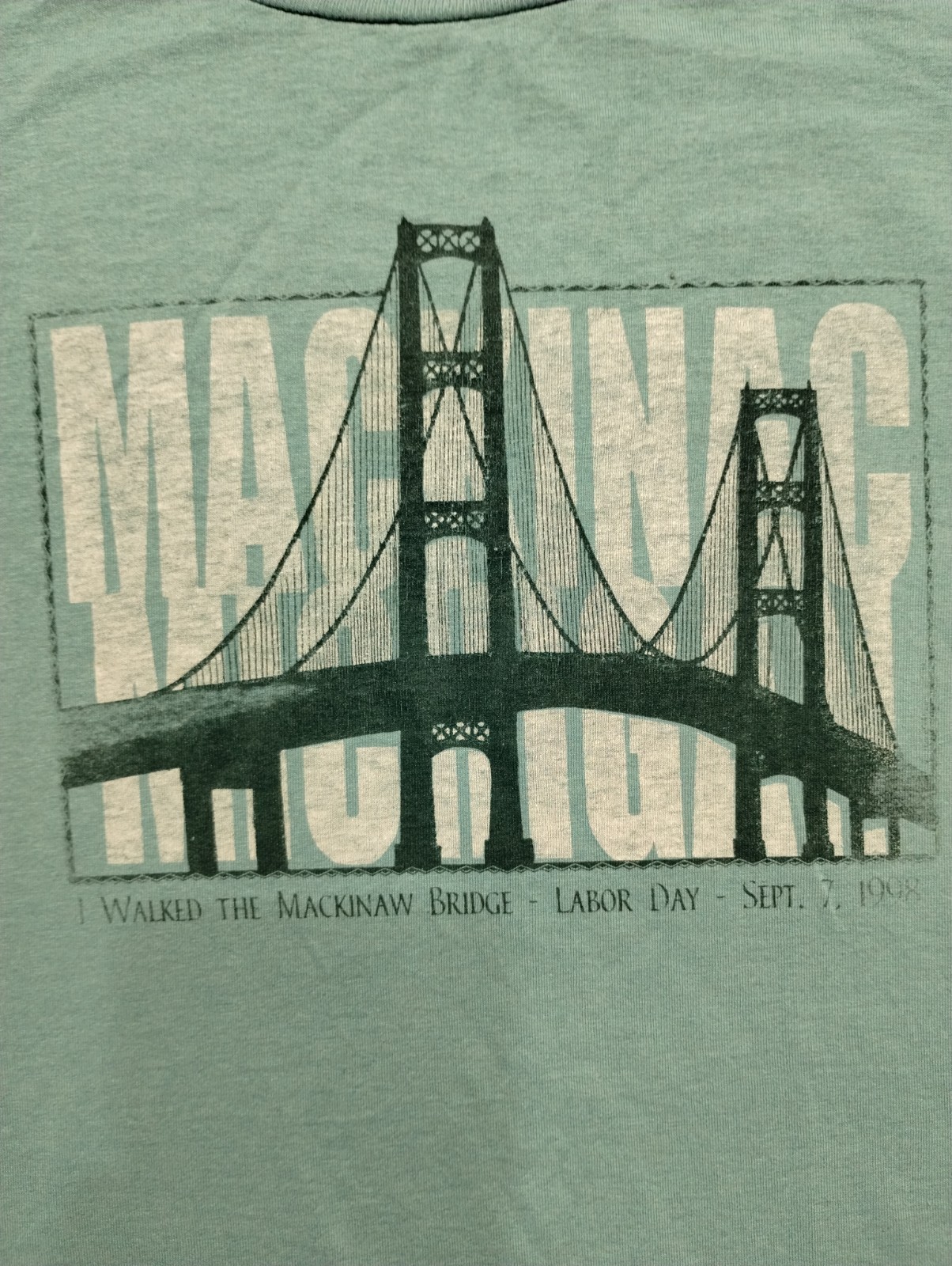 Vintage Mackinac Bridge Labor Day Walk T Shirt 1998 Size XL Men Made In USA gallery