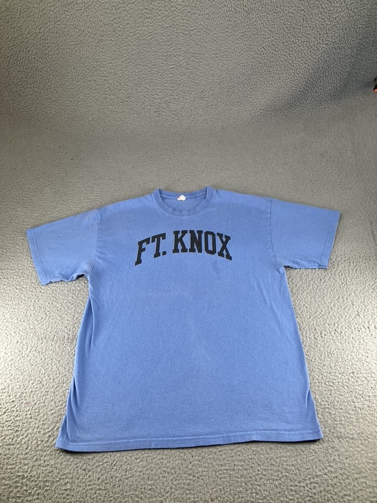 Vintage Fort Knox Shirt Mens Large Blue Soffe Military Graphic Tee 90s Army Ft gallery