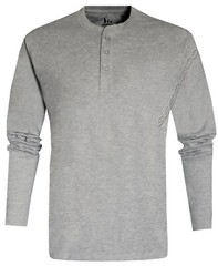 Mens Henley Long Sleeve Jersey Plain T-shirt Grandad Neck Top Causal by Beebizco