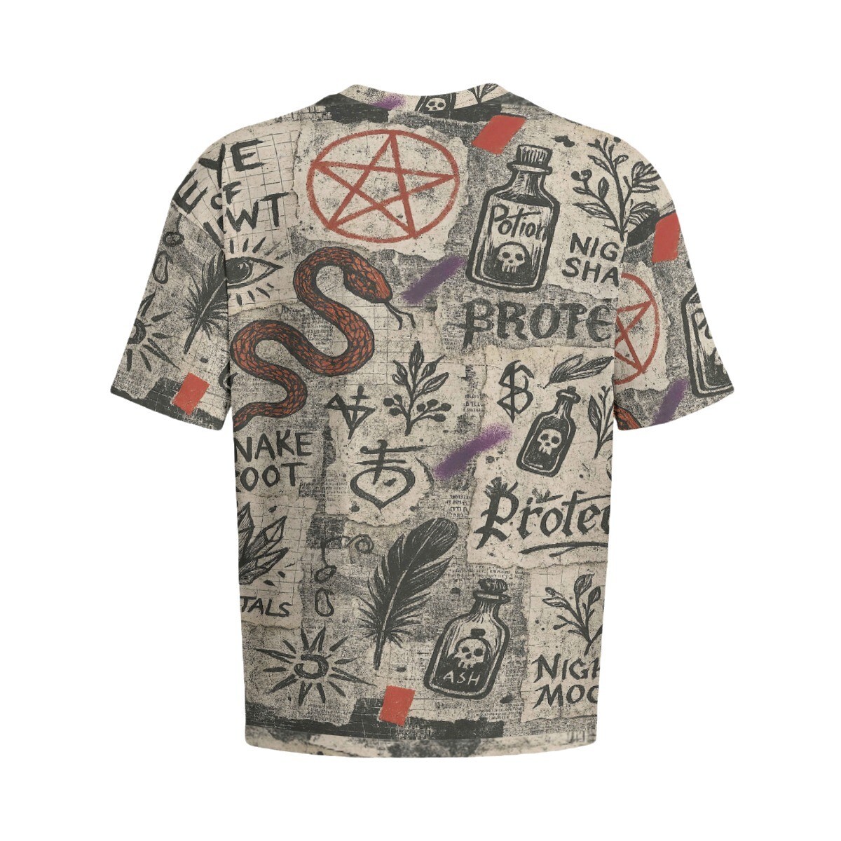 Black Magic Spell Mystical Oversized 100% Cotton Tee Shirt T-Shirt Occult Hex gallery
