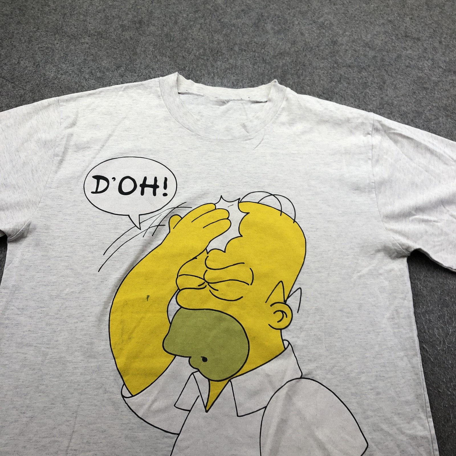 Vintage The Simpsons Shirt Mens Large Gray Graphic Homer D'oh 1994 Cartoon 90s gallery