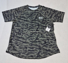 Kenneth Cole Men’s Active Tech Shirt S/S Stretch Breathable Soft Olive Camo