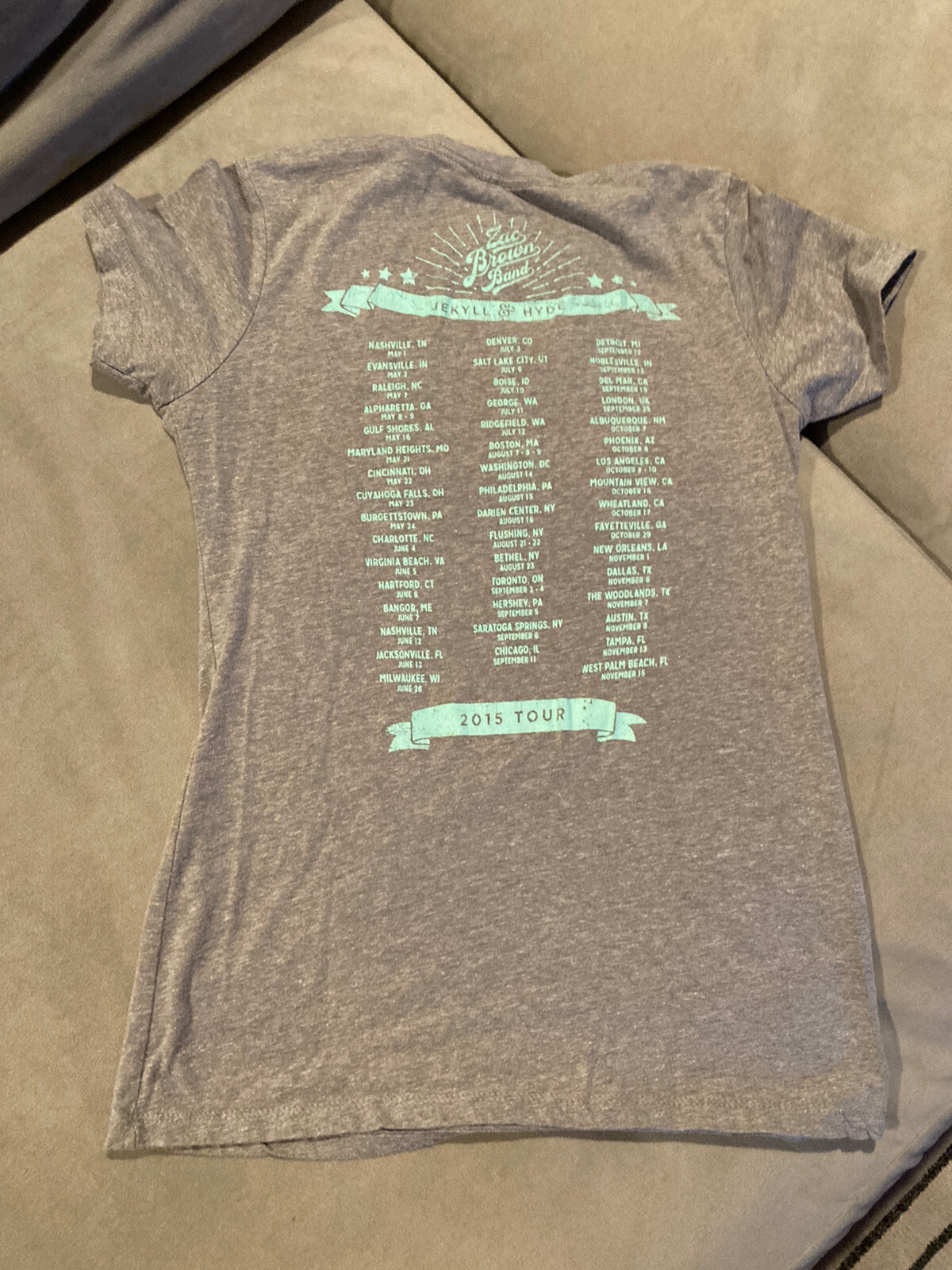 Womens - Zac Brown Band Concert T Shirt - Jekyll & Hyde Tour - Medium gallery