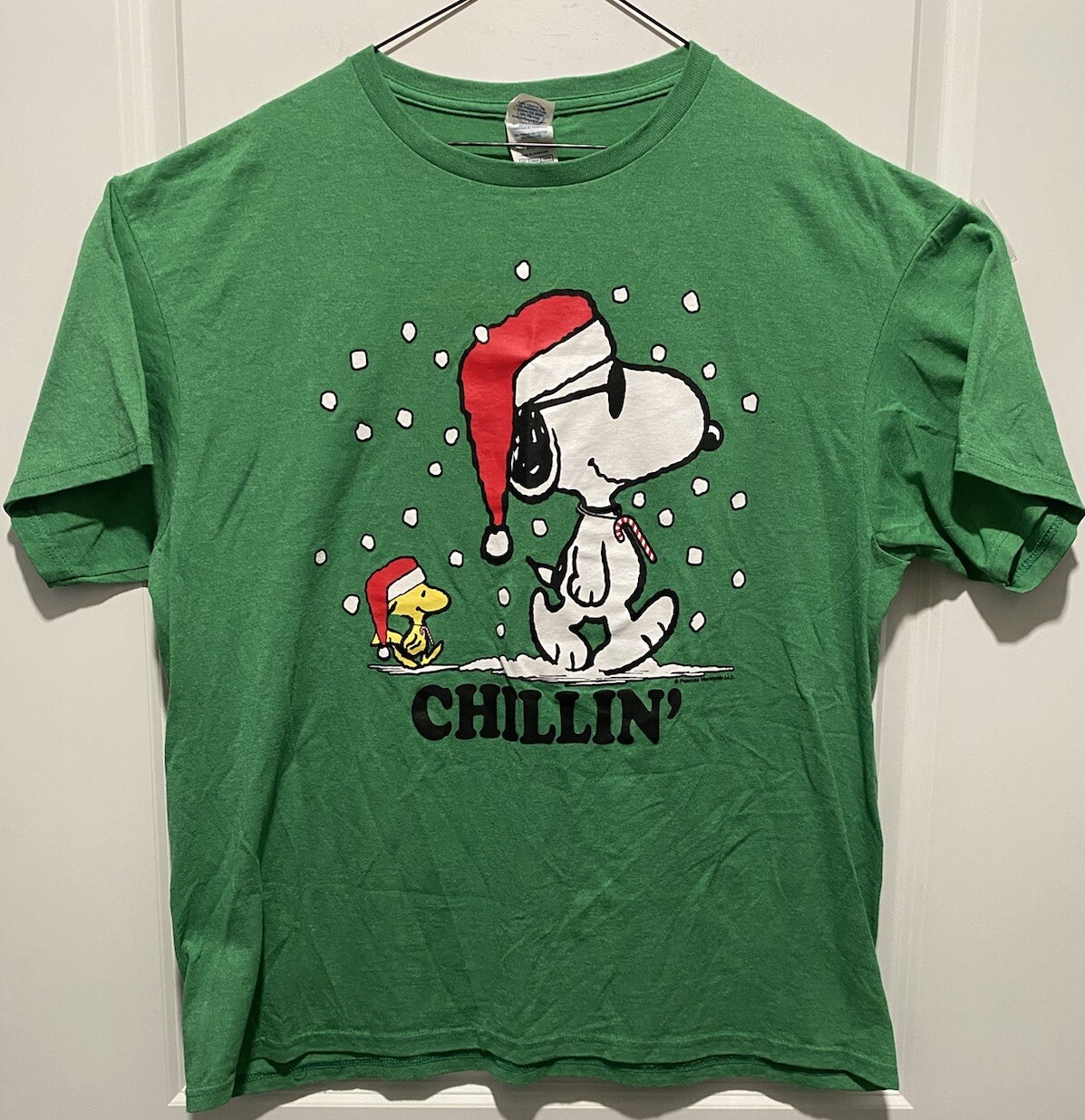 Snoopy And Woodstock /Charlie Brown Christmas T-Shirt Men’s Green XL **(LARGE)