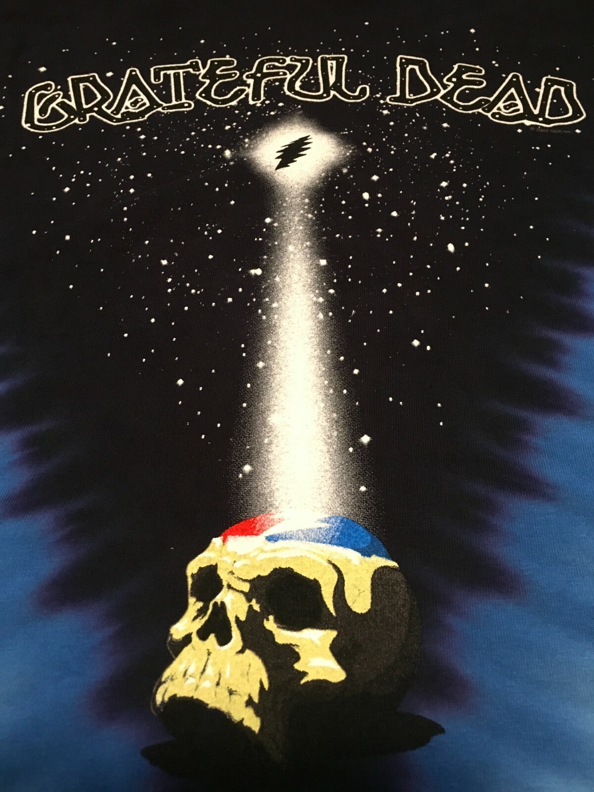 Grateful Dead Spotlight Star Shine Skull T-Shirt M-2XL Tie Dye Night Sky 2 Sided gallery