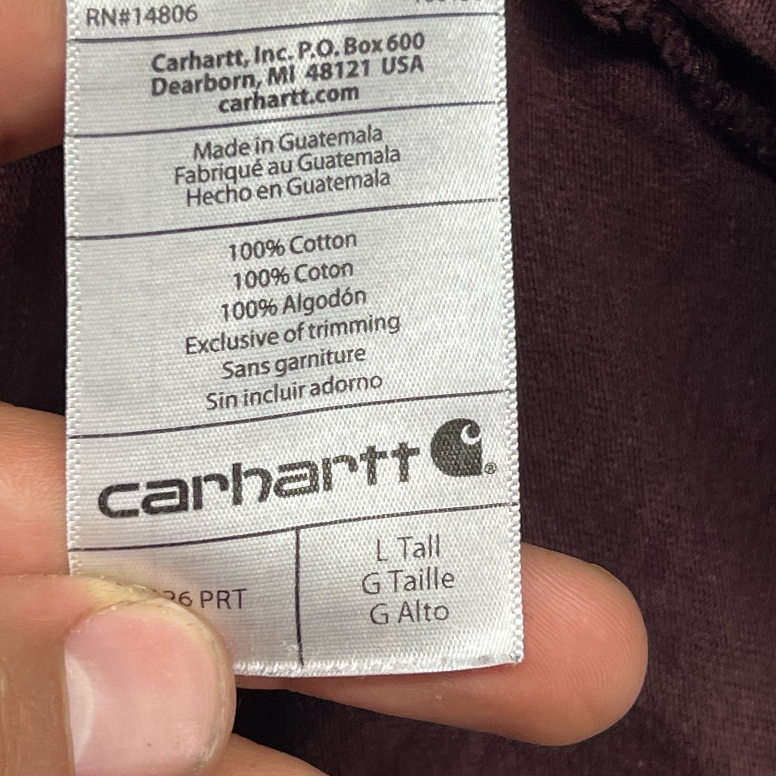 Carhartt Shirt Mens Large Tall LT Red Pocket T Relaxed Loose Long Sleeve Crew gallery