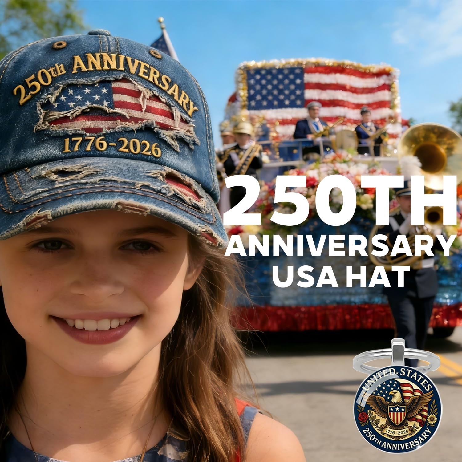 USA 250th Anniversary Hat 1776-2026 - USA Patriotic Baseball Cap, Adjustable ... gallery