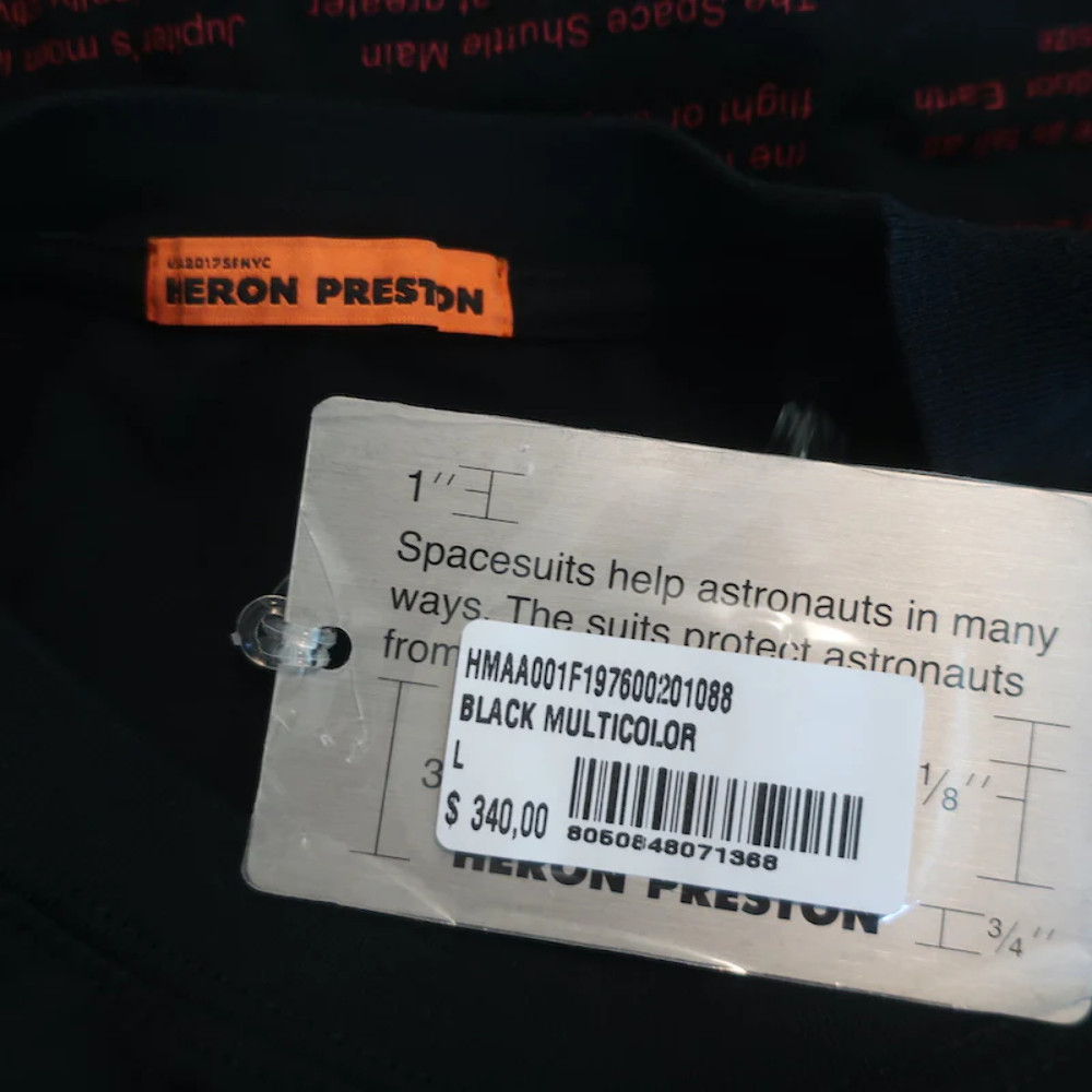 Heron Preston NASA Facts T-Shirt Black Size Large Short Sleeve Tee NEW gallery