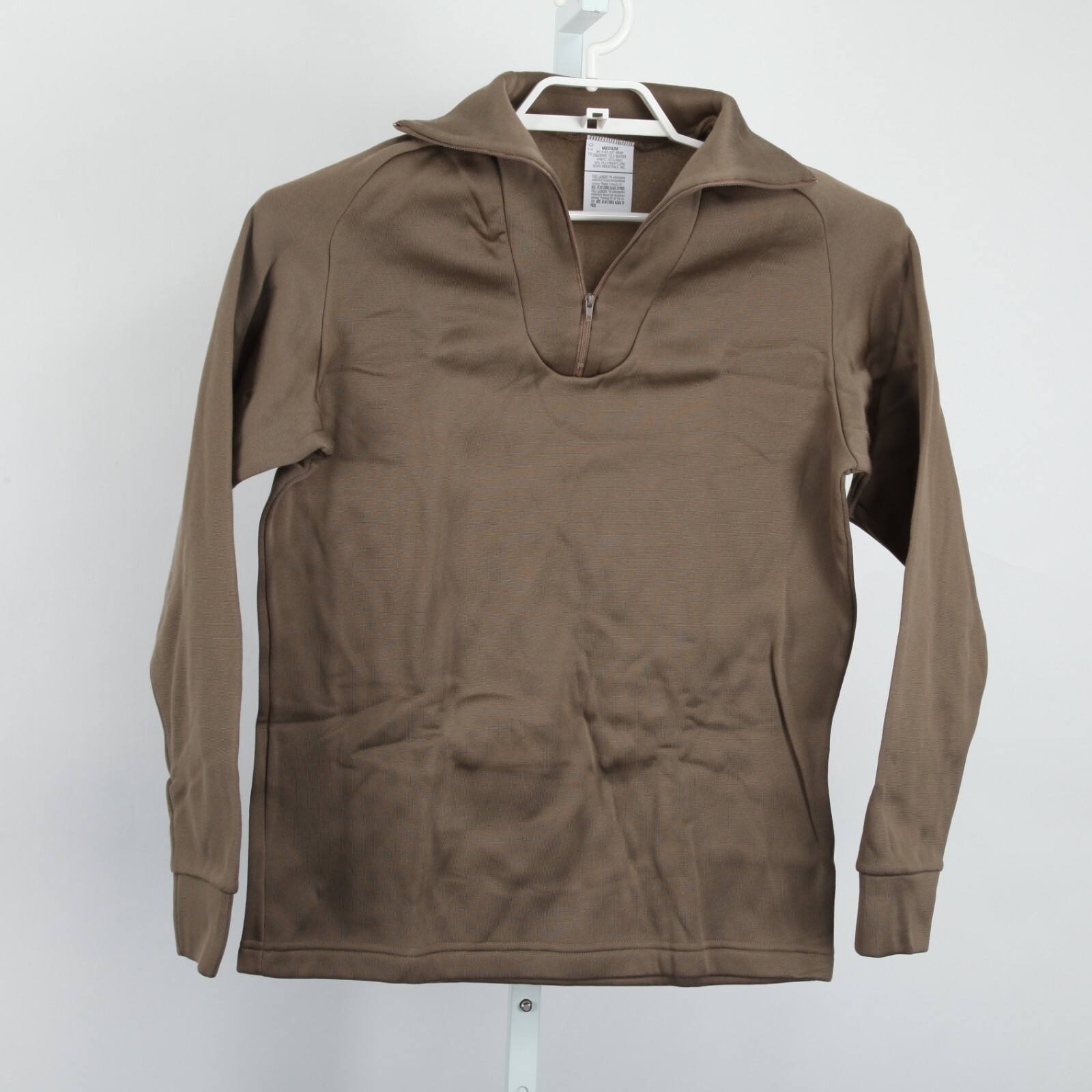 Sekri Industries Cold Weather Undershirt Men Medium Brown 1/4 Zip Fleece Lined gallery