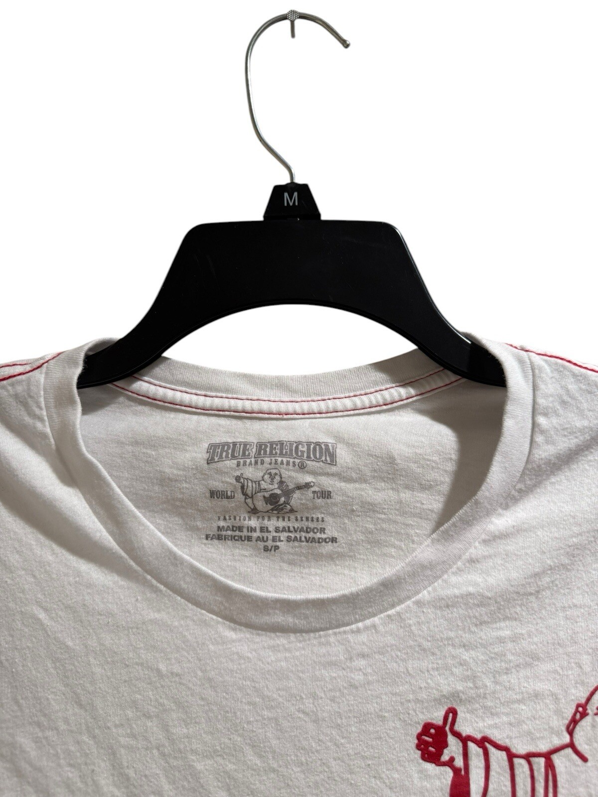 True Religion The Original Buddha Brand White T Shirt Men’s SZ M Long Length GUC gallery
