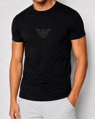 Emporio Armani Black Men’s cotton T-Shirt EA domed print ,Size M*L*XL*XXL*3XL