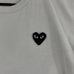 Comme Des Garcons Play Shirt Mens Medium Heart Logo Tee White Japan Streetwear