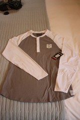 MTN OPS Stretch Henley Shirt Grey & White Men’s Medium M