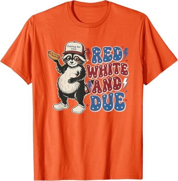 Red White and Due Funny Raccoon 4th of July Patriotic T-Shirt gallery