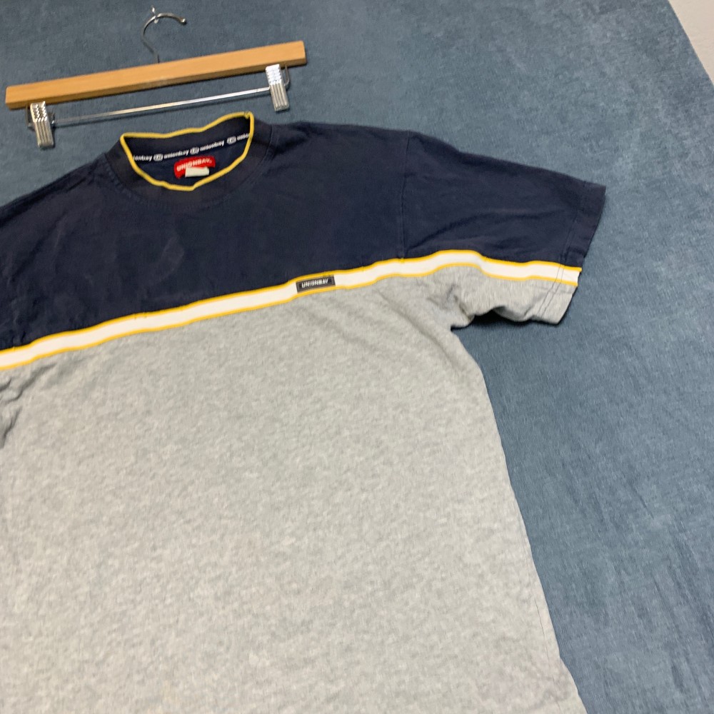 Unionbay T Shirt Mens XL Navy Gray Colorblock Short Sleeve Crew Neck Casual Wear gallery