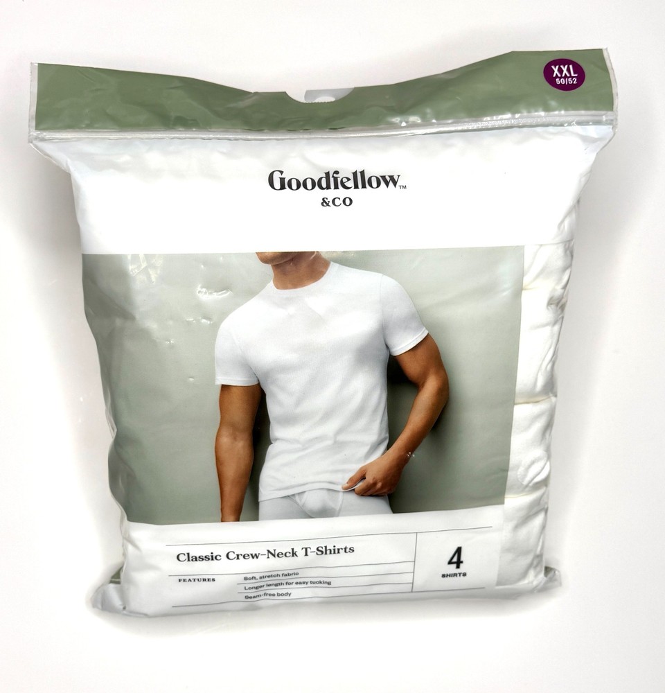 Goodfellow & Co Classic Crew-Neck T Shirts XXL (50/52) 4 PACK BRAND NEW 50% 0FF