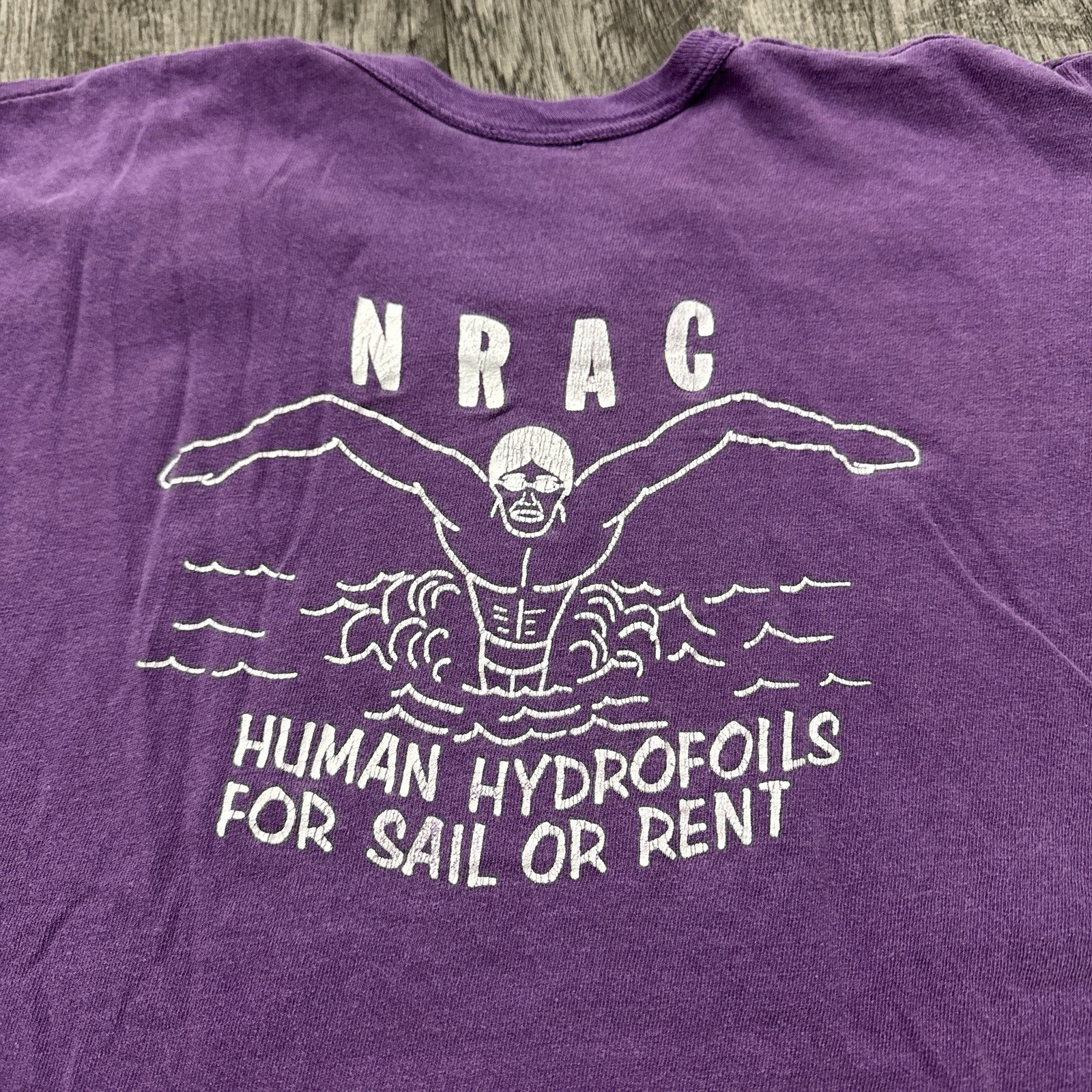 Vintage 60s 70s New Rochelle Aquatic Club Swim T Shirt New York Purple M gallery