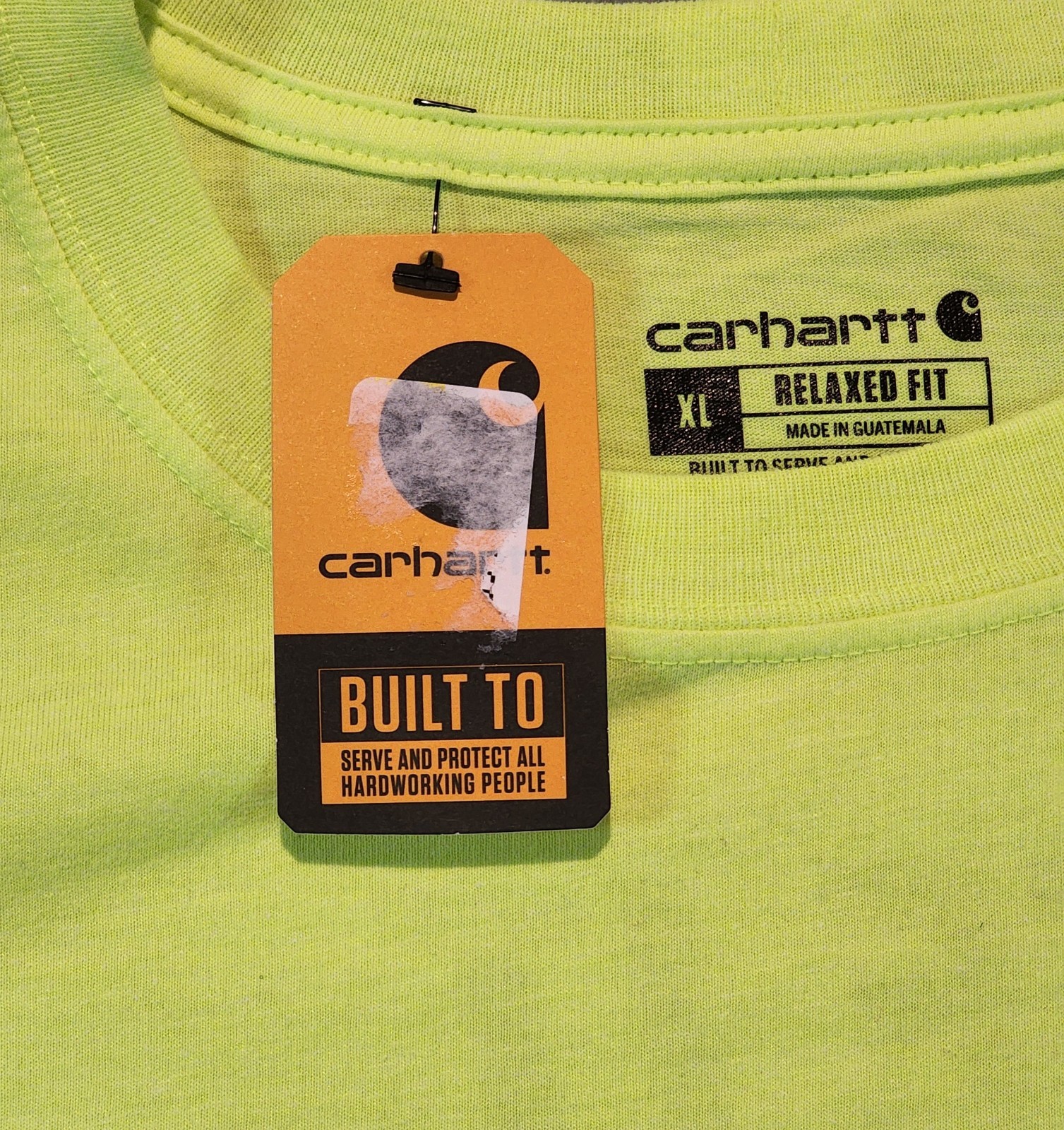 Carhartt Hi Vis Safety T Shirt XL Lime Yellow ASC Sabertooth Logo NWT gallery