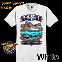 Route 66 100 Year Centennial, 1955 Chevy Nomad Bel Air, Custom Made T-Shirt