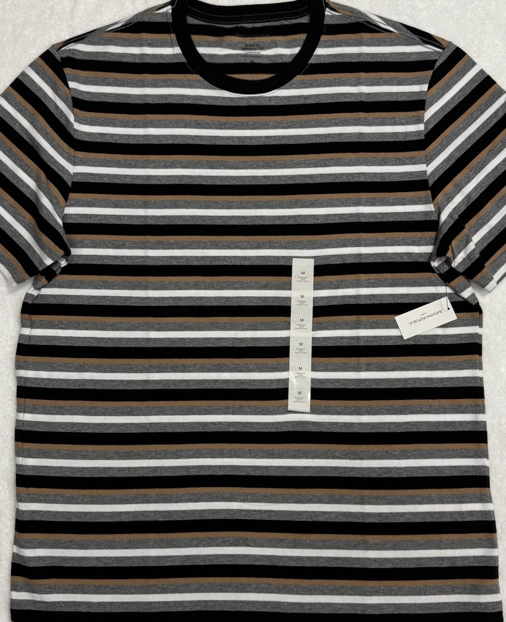 New Banana Republic Men's Short Sleeve T-Shirt Gray Stripe Size M $20.00 gallery