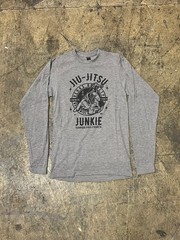 Jiu Jitsu Junkie Unisex Longsleeve Polyester Cotton T-Shirt Gray Vegas Royalty