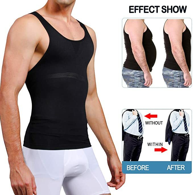 Mens Slimming Tummy Slim Shirt Body Shaper Belly Girdle Underwear Shapewear Vest gallery