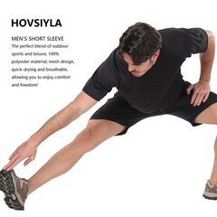 HovSiyla 5 Pack Running Shirts Men Large, 5 Pack(black/Gray/Blue/White/Green)
