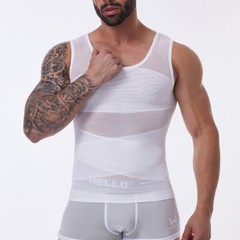 Men Chest Compression Shirt Body Shaper Posture Correct Vest Tummy Control Tops