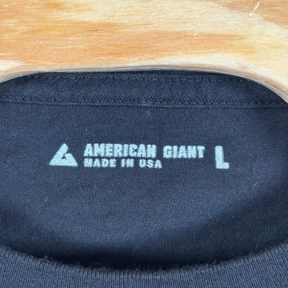 American Giant Men's Vintage Crew L/S Tee Large Black Casual Classic USA NWOT gallery