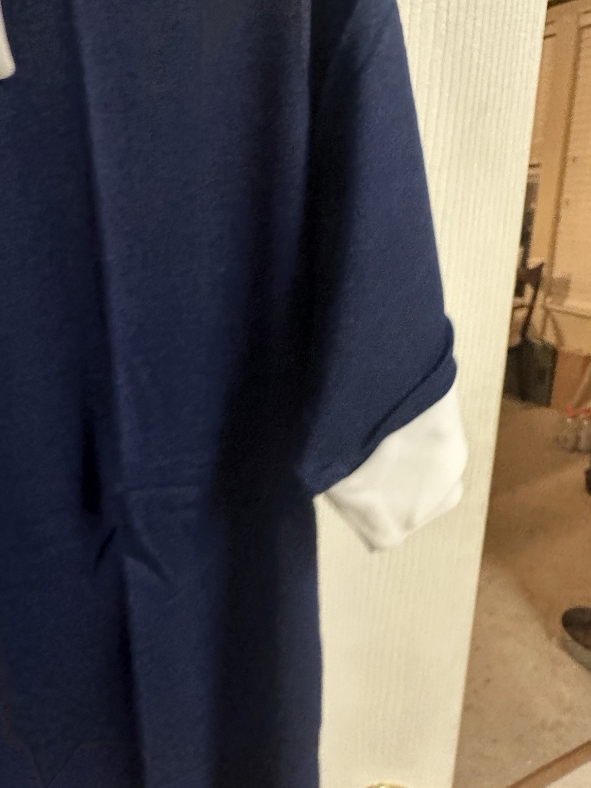 Vnt 60s 70s Matisse Nylon Dagger Collar Shirt Sz 42 Med Blue Zip Short Sleeve gallery