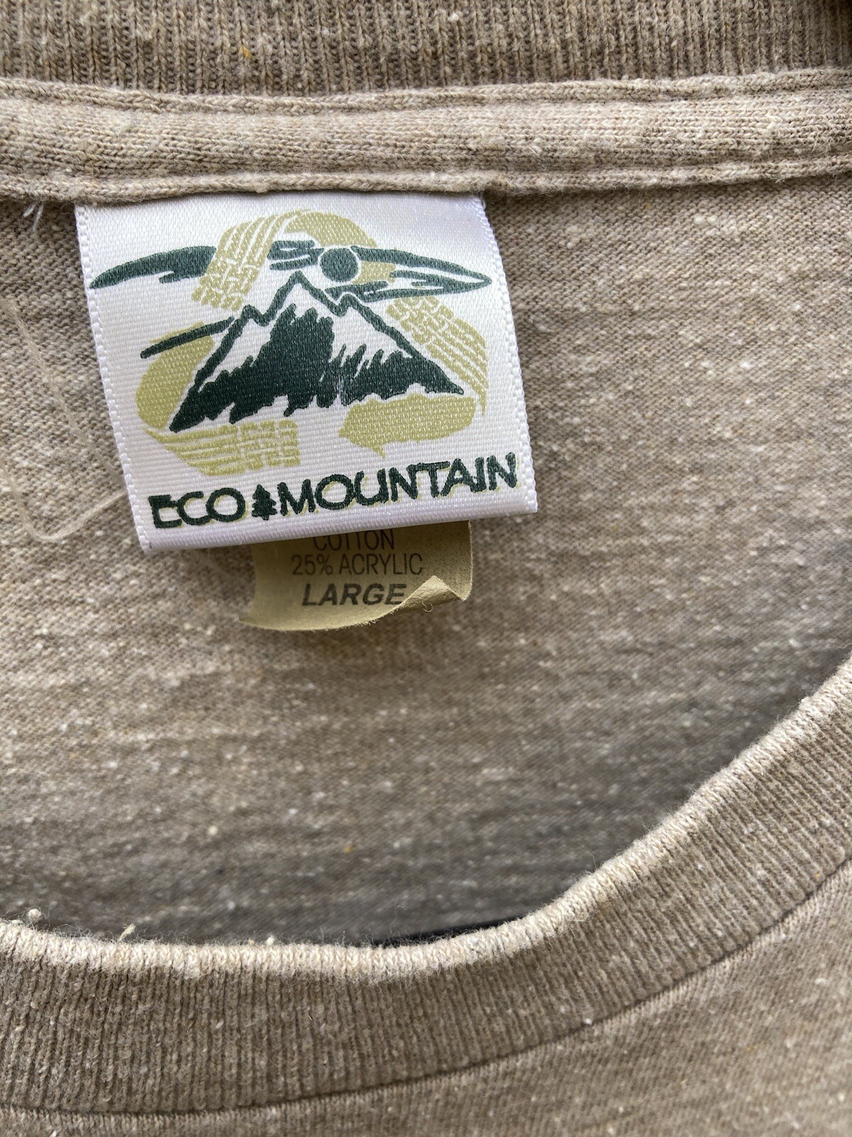 Men's Eco Mountain Beige Petrified Forest Cave Art T-Shirt L Cotton Boho USA gallery