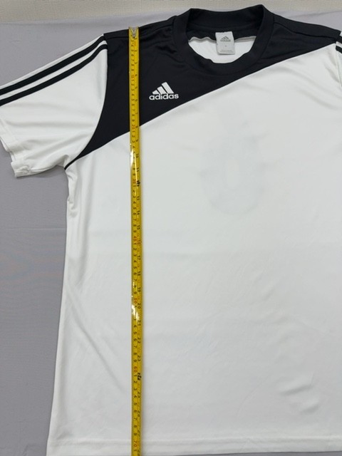 Adidas Soccer Jersey Mens White Black Striped Short Sleeve XL Polyester gallery