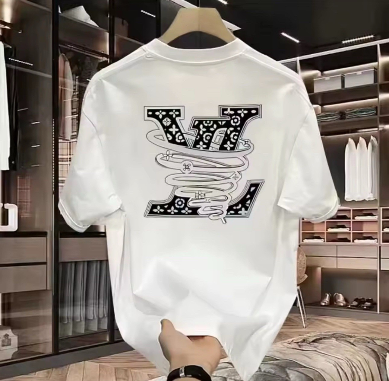 European Heavy Cotton Short-sleeved T-shirt Personalized Printing Summer Ins gallery