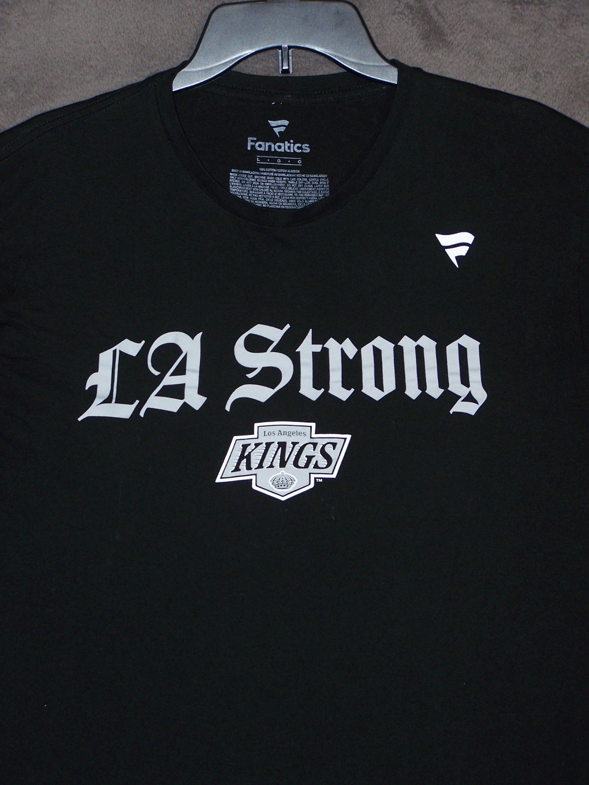 Los Angeles Kings Shirt Adult Large Black LA STRONG Hockey NHL Fanatics Mens gallery