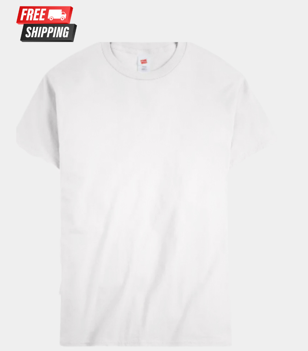 Hanes Men's 5XL Short Sleeve Cotton Crewneck T-Shirt White Comfort Fit gallery